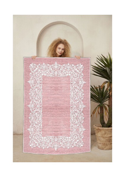 Dekoratif Özel Tasarım Şönil Dokuma Taban Yumuşak Dokulu Halı Renkli 80 x 120 cm