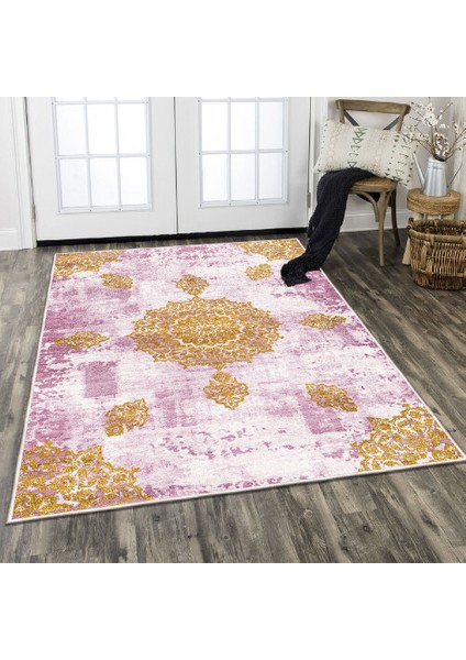 Dekoratif Özel Tasarım Pamuklu Dokuma Taban Yumuşak Dokulu Halı Mor 80 x 120 cm modelleri