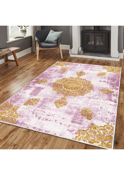 Dekoratif Özel Tasarım Pamuklu Dokuma Taban Yumuşak Dokulu Halı Mor 80 x 120 cm fırsatları