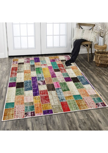 Dekoratif Özel Tasarım Pamuklu Dokuma Taban Yumuşak Dokulu Halı Renkli 80 x 120 cm modelleri