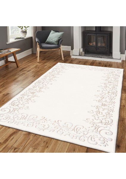 Dekoratif Özel Tasarım Pamuklu Dokuma Taban Yumuşak Dokulu Halı Bej 80 x 150 cm fiyatları