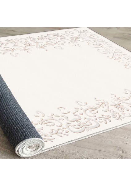 Dekoratif Özel Tasarım Pamuklu Dokuma Taban Yumuşak Dokulu Halı Bej 80 x 150 cm indirimleri