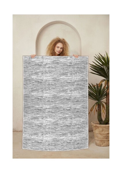 Dekoratif Özel Tasarım Pamuklu Dokuma Taban Yumuşak Dokulu Halı Gri 80 x 120 cm fiyatları