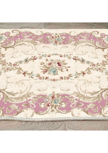 Dekoratif Özel Tasarım Pamuklu Dokuma Taban Yumuşak Dokulu Halı Fuşya 80 x 120 cm modelleri
