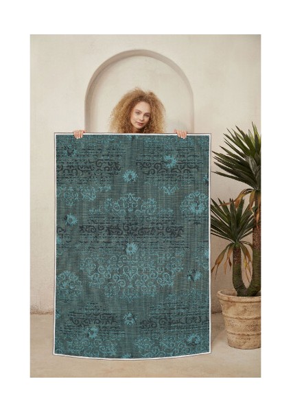 Dekoratif Özel Tasarım Şönil Dokuma Taban Yumuşak Dokulu Halı Renkli 80 x 120 cm