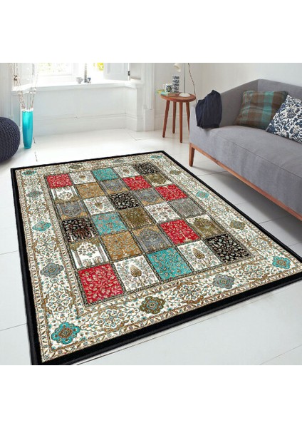 Dekoratif Özel Tasarım Pamuklu Dokuma Taban Yumuşak Dokulu Halı Renkli 80 x 120 cm