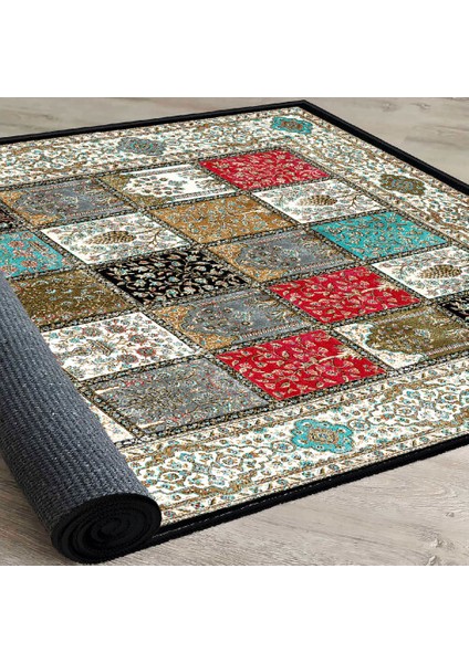 Dekoratif Özel Tasarım Pamuklu Dokuma Taban Yumuşak Dokulu Halı Renkli 80 x 120 cm
