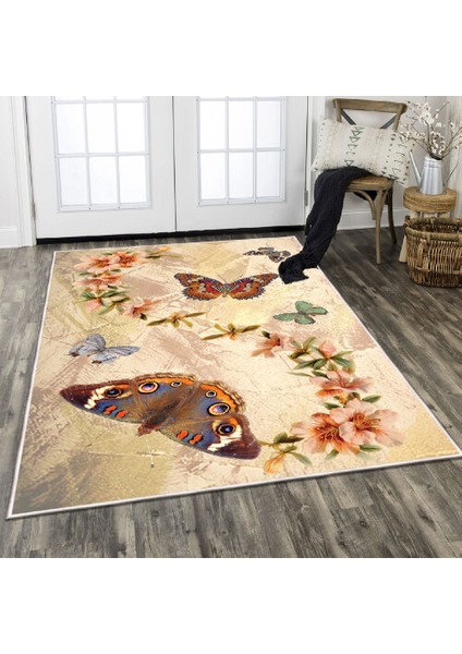 Dekoratif Özel Tasarım Şönil Dokuma Taban Yumuşak Dokulu Halı Renkli 80 x 120 cm