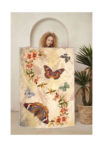 Dekoratif Özel Tasarım Şönil Dokuma Taban Yumuşak Dokulu Halı Renkli 80 x 120 cm modelleri