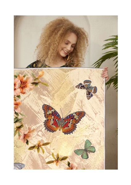 Dekoratif Özel Tasarım Şönil Dokuma Taban Yumuşak Dokulu Halı Renkli 80 x 120 cm fırsatları