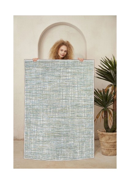 Dekoratif Özel Tasarım Şönil Dokuma Taban Yumuşak Dokulu Halı Renkli 80 x 120 cm