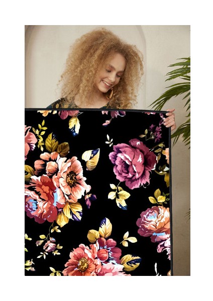 Dekoratif Özel Tasarım Pamuklu Dokuma Taban Yumuşak Dokulu Halı Siyah 80 x 120 cm fiyatları