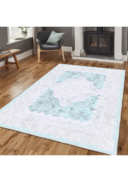 Dekoratif Özel Tasarım Şönil Dokuma Taban Yumuşak Dokulu Halı Renkli 80 x 120 cm