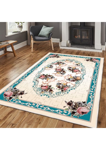 Dekoratif Özel Tasarım Şönil Dokuma Taban Yumuşak Dokulu Halı Renkli 80 x 120 cm