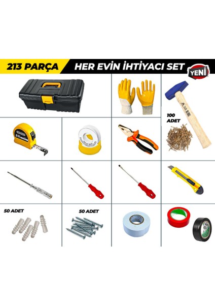 213 Parça El Aleti Seti Dolu Takım Çantası 13" PRA-2021190-03441