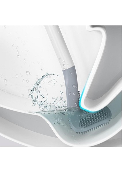 Ergonomik Tasarımlı Silikon Banyo Tuvalet Klozet Temizleme Fırçası Askılı fırsatları