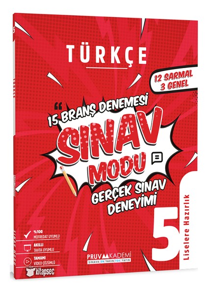 5. Sınıf Türkçe Sınav Modu 15 Branş Deneme Pruva Akademi