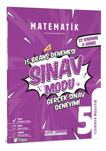 5. Sınıf Matematik Sınav Modu 15 Branş Deneme Pruva Akademi