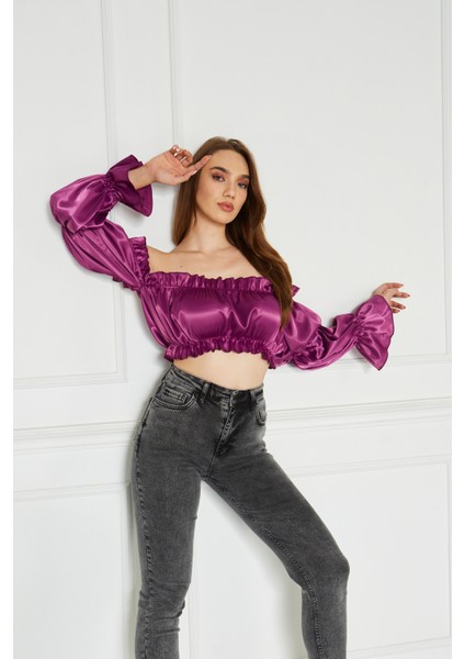 Balon Kol Crop Bluz modelleri