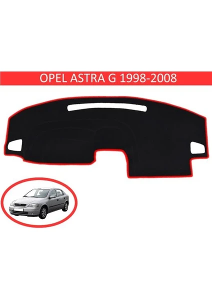 Lee Willson Opel Astra G Modellerine Uygun Torpido Koruma Halısı Siyah Kenar Renk Kırmızı