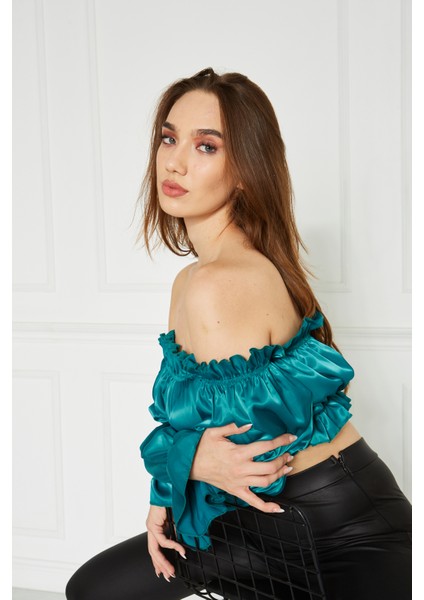 Balon Kol Crop Bluz indirimleri