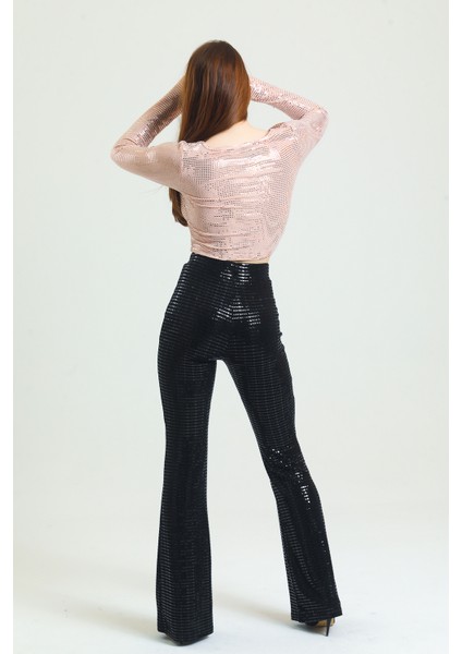 Uzun Kol Önü Lastik Büzgülü Buzi Payet Bluz BLZ34189 indirimleri