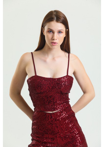 Gloplu Arkası Fermuarlı Zara Payet Bustiyer | BST33154