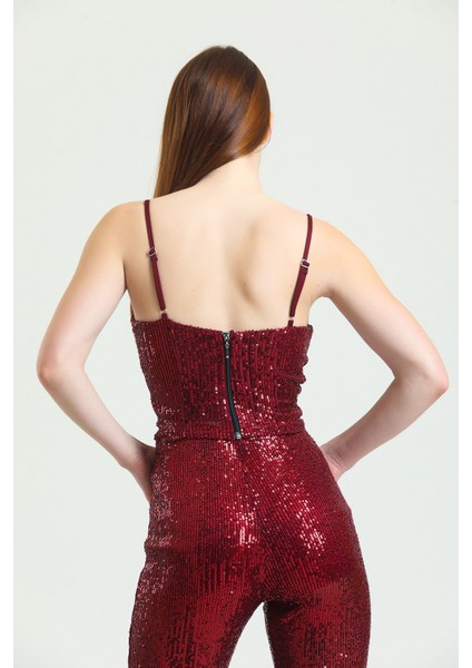 Gloplu Arkası Fermuarlı Zara Payet Bustiyer | BST33154 fırsatları