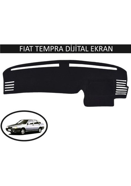 Dijital Göstergeli Fiat Tempra / Tipo Modellerine Uygun Torpido Koruma Halısı Siyah Kenar Renk Siyah