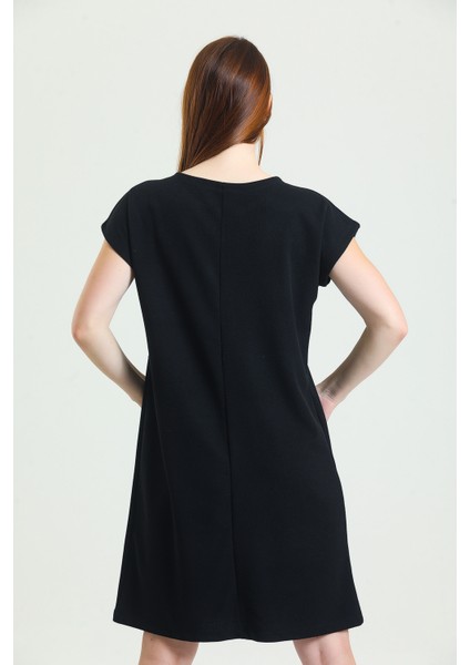Havuz Yaka Mini Kol Elbise | ELB33681