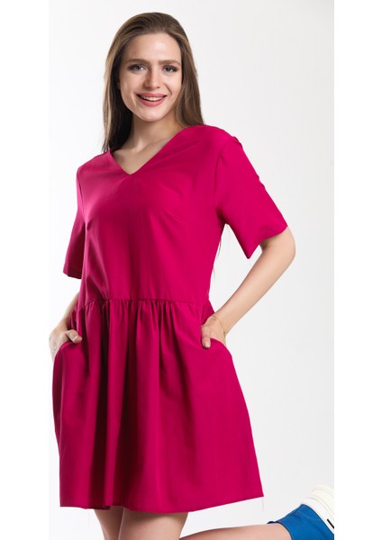 Cep Detaylı Mini Elbise | ELB34254