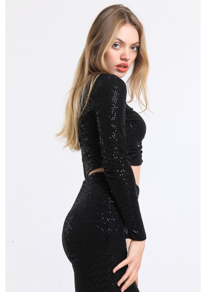 Uzun Kol Önü Lastik Büzgülü Buzi Payet Bluz BLZ34189 fiyatları