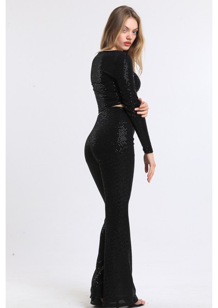 Uzun Kol Önü Lastik Büzgülü Buzi Payet Bluz BLZ34189 fırsatları