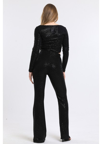 Uzun Kol Önü Lastik Büzgülü Buzi Payet Bluz BLZ34189 indirimleri