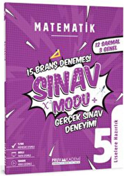 5. Sınıf Matematik Sınav Modu 15 Branş Deneme Pruva Akademi