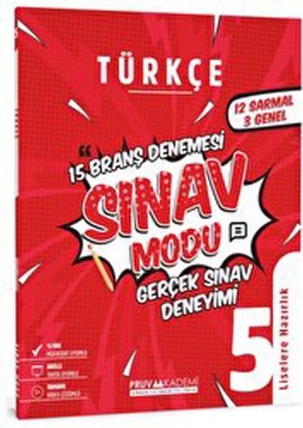 5. Sınıf Türkçe Sınav Modu 15 Branş Deneme Pruva Akademi