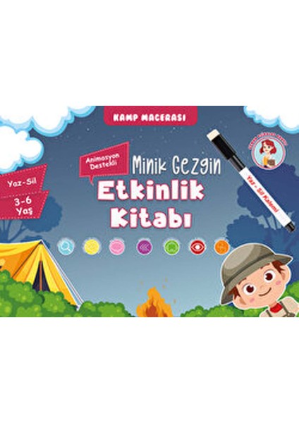 Minik Gezgin Etkinlik Kitabı (Animasyon Destekli) Yaz-Sil 3-6 Yaş