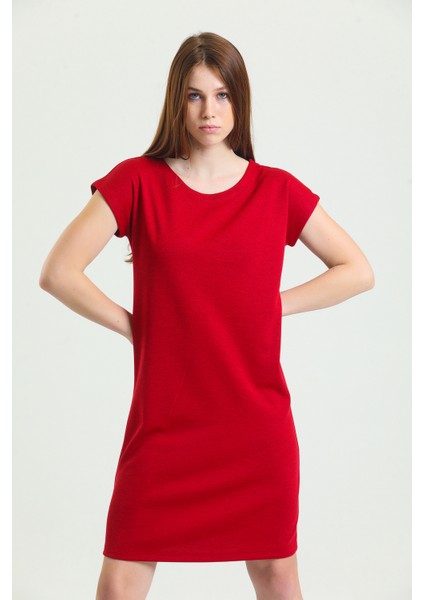 Havuz Yaka Mini Kol Elbise | ELB33681