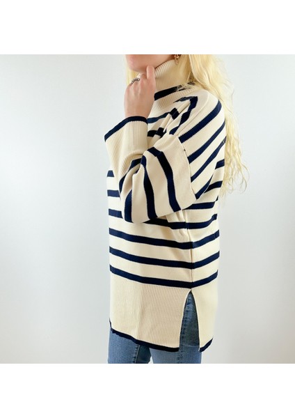 Çizgili Balıkçı Triko Kazak fırsatları