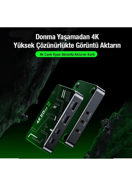 Polham 4K 120FPS Canlı Yayın Görüntü Aktarım Adaptörü, 10GBPS Type C Data ve Şarj Adaptörü,dc 5V