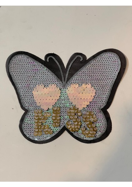 17X21 cm Pul Payetli Kelebek Kalpli