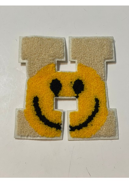 12X11 cm H Harfi Gülen Surat Aplike Arma Yama Dikiş Aksesuar