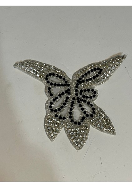 13X15 cm Ütü Ile Yapışan Zirkon Taşlı Çiçek Aplike Arma Yama