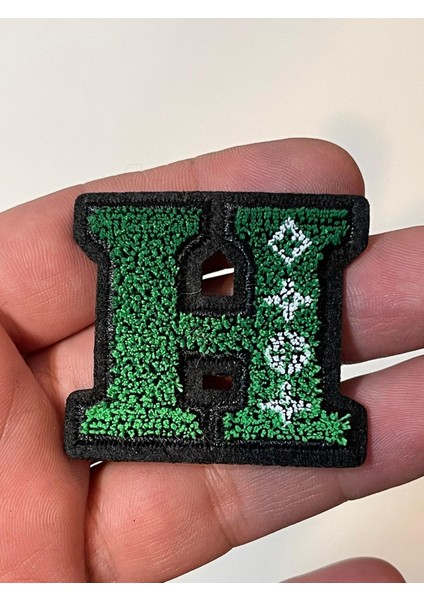 4x4 cm Ütü Ile Yapışan H Harfi Kabartma Aplike Arma Yama