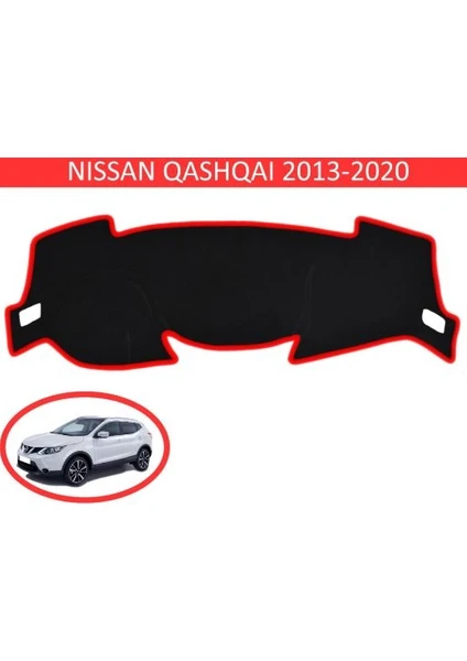 Lee Willson 2013+ Modellerine Uygun Nissan Qashqai Torpido Koruma Halısı Siyah Kenar Renk Kırmızı