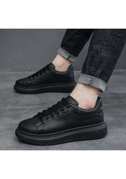 Unisex Siyah Cilt Spor Ayakkabı Sneaker modelleri