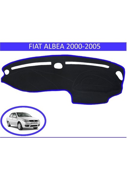 2000-2005 Modellerine Uygun Fiat Albea-Siena-Palio Torpido Koruma Halısı Siyah Kenar Renk Mavi