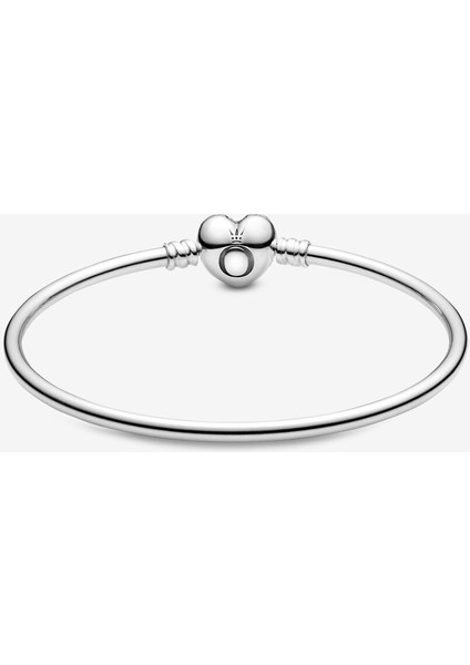 Charm Uyumlu Bilezik, Kalp Bangle ,ahşap Kutu Içerisinde+ 1 Adet Charm