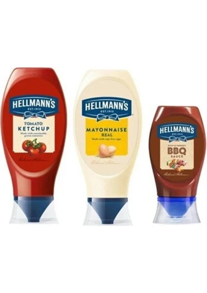 Hellmann's Barbekü Sos 285 gr + Ketçap 460 gr + Mayonez 395 gr Set