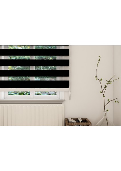 Givayo Siyah Bambu Zebra Perde Polyester Kumaş Dokuması ile Şık ve Fonksiyonel fiyatları